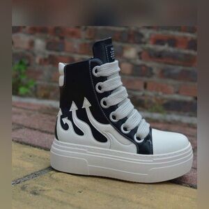 Black and White High-Top Sneakers